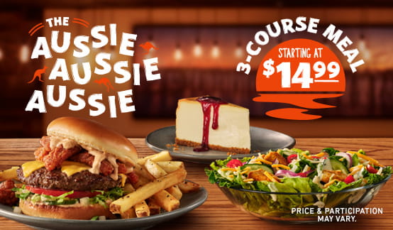 Aussie Aussie Aussie 3-Course Meal Starts at $14.99