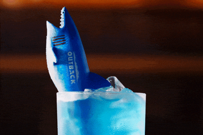 Aussie Jawssie Animation of Drink with Shark Toy Collectible